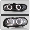 Chevy Camaro 98-02 Projector Headlights - LED Halo - LED ( Replaceable LEDs ) - Black - High 9005 (Not Included) - Low H1 (Included) Spyder Auto