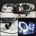 Chevy Camaro 98-02 Projector Headlights - LED Halo - LED ( Replaceable LEDs ) - Chrome - High 9005 (Not Included) - Low H1 (Included) Spyder Auto
