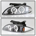 Chevy Cavalier 95-99 Projector Headlights - LED Halo - replaceanle LEDs - Black Spyder Auto