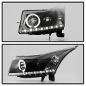 Chevy Cruze 11-14 Projector Headlights - LED Halo -DRL - Black Spyder Auto