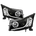 Chevy Cruze 11-14 Projector Headlights - Light Tube DRL - Black Spyder Auto