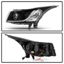 Chevy Cruze 11-14 Projector Headlights - Light Tube DRL - Black Spyder Auto