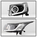 Chevy Cruze 11-14 Projector Headlights - Light Tube DRL - Black Spyder Auto