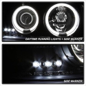 GMC Sierra 1500/2500/3500 99-06 CCFL Halo - LED ( Replaceable LEDs ) - Black Smoke - High 9005 (Not Included) - Low 9006 (Included) Spyder Auto