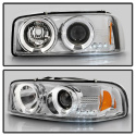 GMC Sierra 1500/2500/3500 99-06 LED Halo - LED ( Replaceable LEDs ) - Chrome - High 9005 (Not Included) - Low 9006 (Included) Spyder Auto