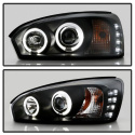 Chevy Malibu 04-07 Projector Headlights - LED Halo - LED ( Replaceable LEDs ) - Black Spyder Auto