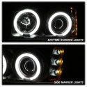 Chevy Silverado 1500/2500/3500 03-06 / Silverado / Avalanche CCFLHalo - LED ( Replaceable LEDs ) - Black - High H1 (Included) - Spyder Auto