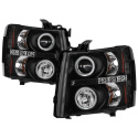Chevy Silverado 1500/2500/3500 07-13 Projector Headlights - CCFL Halo - LED ( Replaceable LEDs ) - Black Spyder Auto
