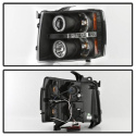 Chevy Silverado 1500/2500/3500 07-13 Projector Headlights - CCFL Halo - LED ( Replaceable LEDs ) - Black Spyder Auto