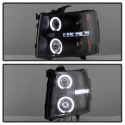 Chevy Silverado 1500/2500/3500 07-13 Projector Headlights - CCFL Halo - LED ( Replaceable LEDs ) - Black Spyder Auto