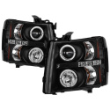 Chevy Silverado 1500/2500/3500 07-13 Projector Headlights - LED Halo - LED ( Replaceable LEDs ) - Black Spyder Auto