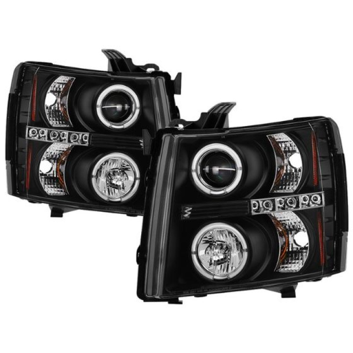 Chevy Silverado 1500/2500/3500 07-13 Projector Headlights - LED Halo - LED ( Replaceable LEDs ) - Black Spyder Auto in the group Select car model / Chevrolet / Other models & Engines at DDESIGN Scandinavia AB (PRO-YD-CS07-HL-BK)