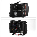 Chevy Silverado 1500/2500/3500 07-13 Projector Headlights - LED Halo - LED ( Replaceable LEDs ) - Black Smoke Spyder Auto