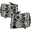 Chevy Silverado 1500/2500/3500 07-13 Projector Headlights - LED Halo - LED ( Replaceable LEDs ) - Chrome Spyder Auto