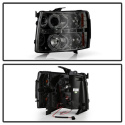 Chevy Silverado 1500/2500/3500 07-13 Projector Headlights - LED Halo - LED ( Replaceable LEDs ) - Smoke Spyder Auto