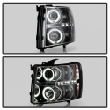 Chevy Silverado 1500/2500/3500 07-13 Projector Headlights - LED Halo - LED ( Replaceable LEDs ) - Smoke Spyder Auto