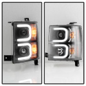 Chevy Silverado 1500 14-16 Projector Headlights - Light Bar DRL - Black Spyder Auto
