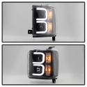 Chevy Silverado 2014-2016 2500/3500 HD Projector Headlights - Light Bar DRL - Black Spyder Auto