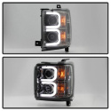 Chevy Silverado 2014-2016 2500/3500 HD Projector Headlights - Light Bar DRL - Smoke Spyder Auto