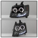 Chevy Suburban 1500/2500 07-14 / Chevy Tahoe 07-14 / Avalanche 07-14 Projector Headlights - LED Halo - LED ( Replaceable LEDs ) - Black Smoke Spyder Auto