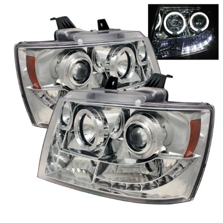Chevy Suburban 1500/2500 07-14 / Chevy Tahoe 07-14 / Avalanche 07-14 Projector Headlights - LED Halo - LED ( Replaceable LEDs ) - Chrome Spyder Auto in the group Select car model / Chevrolet / Tahoe / Styling at DDESIGN Scandinavia AB (PRO-YD-CSUB07-HL-C)