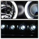Dodge Charger 06-10 Projector Headlights - Halogen Model Only CCFL Halo - LED ( Replaceable LEDs ) - Black - Spyder Auto