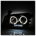 Dodge Charger 06-10 Projector Headlights - Halogen Model Only LED Halo - LED ( Replaceable LEDs ) - Black - Spyder Auto