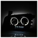 Dodge Charger 06-10 Projector Headlights - Halogen Model Only LED Halo - LED ( Replaceable LEDs ) - Black Smoke - Spyder Auto
