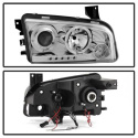 Dodge Charger 06-10 Projector Headlights - Halogen Model Only LED Halo - LED ( Replaceable LEDs ) - Chrome - Spyder Auto