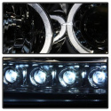 Dodge Charger 06-10 Projector Headlights - Halogen Model Only LED Halo - LED ( Replaceable LEDs ) - Chrome - Spyder Auto