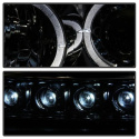 Dodge Charger 06-10 Projector Headlights - Halogen Model Only LED Halo - LED ( Replaceable LEDs ) - Smoke - Spyder Auto