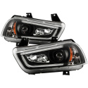 Dodge Charger 11-14 Projector Headlights Light Tube DRL - Black Spyder Auto