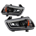 Dodge Charger 11-14 Projector Headlights - Xenon/HID Model Only (Not Compatible With Halogen Model ) - Light Tube DRL - Black Spyder Auto
