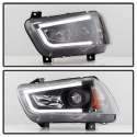 Dodge Charger 11-14 Projector Headlights - Xenon/HID Model Only (Not Compatible With Halogen Model ) - Light Tube DRL - Black Spyder Auto