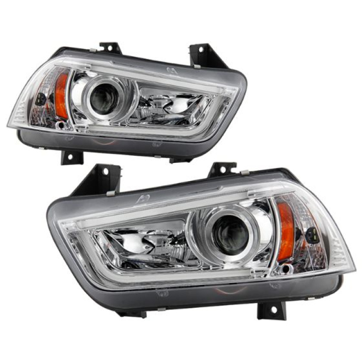 Dodge Charger 11-14 Projector Headlights - Xenon/HID Model Only (Not Compatible With Halogen Model ) - Light Tube DRL - Chrome Spyder Auto in the group Select car model / Dodge / Charger 06+ / Styling / Lights at DDESIGN Scandinavia AB (PRO-YD-DCH11-LTDRL-HID-C)