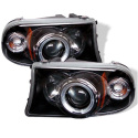 Dodge Dakota 97-04 / Durango 98-03 1PC Projector Headlights - LED Halo - LED ( Replaceable LEDs ) - Black Spyder Auto