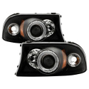 Dodge Dakota 97-04 / Durango 98-03 1PC Projector Headlights - CCFL Halo - LED ( Replaceable LEDs ) - Black Spyder Auto