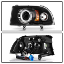 Dodge Dakota 97-04 / Durango 98-03 1PC Projector Headlights - CCFL Halo - LED ( Replaceable LEDs ) - Black Spyder Auto