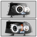 Dodge Dakota 97-04 / Durango 98-03 1PC Projector Headlights - CCFL Halo - LED ( Replaceable LEDs ) - Black Spyder Auto