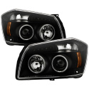 Dodge Magnum 05-07 Projector Headlights - CCFL Halo - LED ( Replaceable LEDs ) - Black - Spyder Auto