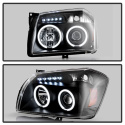 Dodge Magnum 05-07 Projector Headlights - CCFL Halo - LED ( Replaceable LEDs ) - Black - Spyder Auto