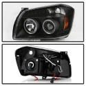 Dodge Magnum 05-07 Projector Headlights - LED Halo - LED ( Replaceable LEDs ) - Black - Spyder Auto
