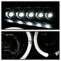 Dodge Magnum 05-07 Projector Headlights - LED Halo - LED ( Replaceable LEDs ) - Black - Spyder Auto
