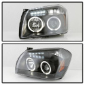 Dodge Magnum 05-07 Projector Headlights - LED Halo - LED ( Replaceable LEDs ) - Black - Spyder Auto