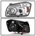 Dodge Magnum 05-07 Projector Headlights - LED Halo - LED ( Replaceable LEDs ) - Chrome - Spyder Auto