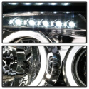Dodge Magnum 05-07 Projector Headlights - LED Halo - LED ( Replaceable LEDs ) - Smoke - Spyder Auto