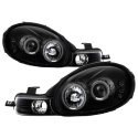 Dodge Neon 00-02 Projector Headlights - LED Halo - LED ( Replaceable LEDs ) - Black Spyder Auto