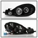 Dodge Neon 00-02 Projector Headlights - LED Halo - LED ( Replaceable LEDs ) - Black Spyder Auto
