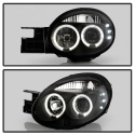 Dodge Neon 03-05 Projector Headlights - LED Halo - LED ( Replaceable LEDs ) - Black Spyder Auto