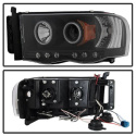 Dodge Ram 1500 02-05 / Ram 2500/3500 03-05 Projector Headlights - CCFL Halo - LED ( Replaceable LEDs ) - Black Spyder Auto